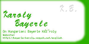 karoly bayerle business card